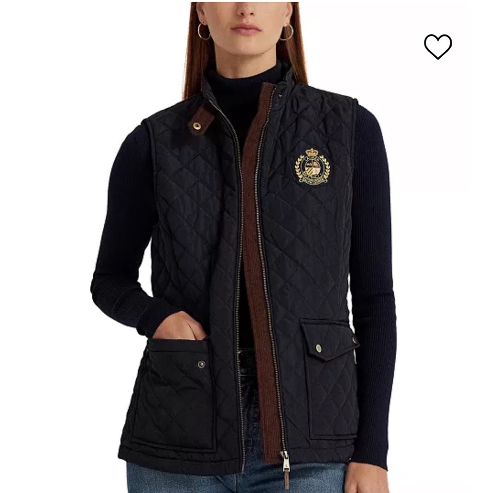 POLO RALPH LAUREN Women's Quilted Crest Vest SIZE XS gently used $150 Macys
